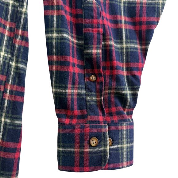 Brooks Brothers Mens Red & Navy Plaid Cotton Button-Up Casual Shirt Size L - Picture 5 of 8